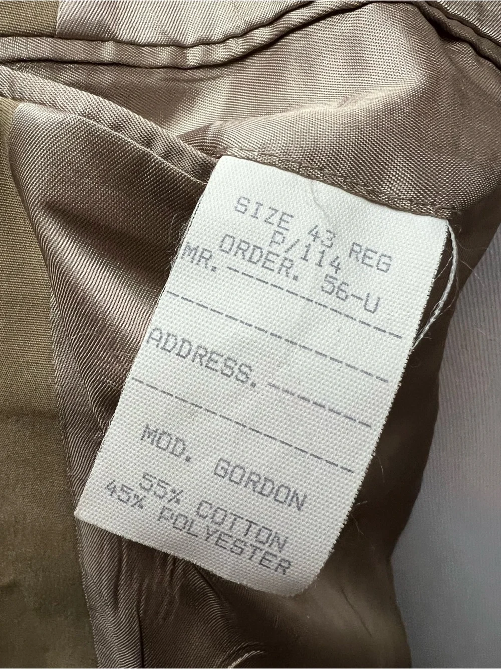 Jos. A. Bank Men's 43R Khaki Cotton Blend Gordon Fit Blazer Jacket